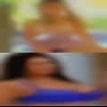 Women threesome kissing
