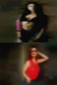 Sexy strong naked Beebe woman standing on highway naked